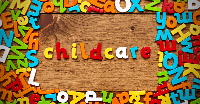 Childcare spelled out in magnetic letters.