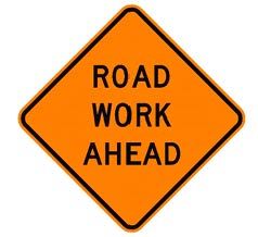 Road Work Ahead Sign