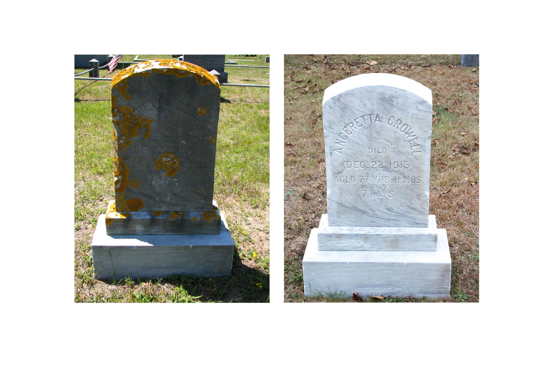 Angeretta Crowell headstone (JPEG)