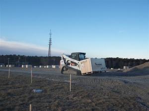 Forklift moving supplies