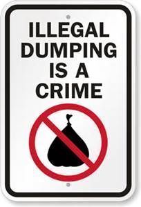 Illegal Dumping is a Crime Sign